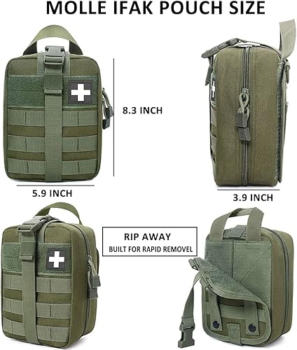 Miniatura 2 de 1000D Molle Ifak bolsa rasgada, táctica rasga, bolsa médica vacía, bolsa militar de primeros auxilios solo para camping, senderismo, viajes