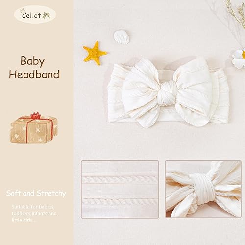 Miniatura 3 de CÉLLOT 6 diademas de nailon para bebé, accesorios para el cabello para recién nacidos, niños pequeños (tono tierra)