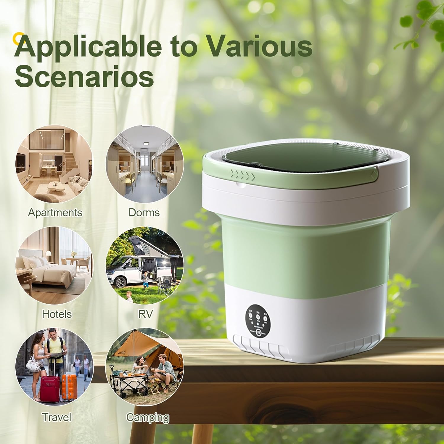 Mini Portable Washing Machine, 16L Collapsible Washing Machine, Compact, Foldable Washer for Baby Clothes, Socks, Underwear, Semi-Automatic, 3 Modes, Ideal for Travel, Camping, Apartments