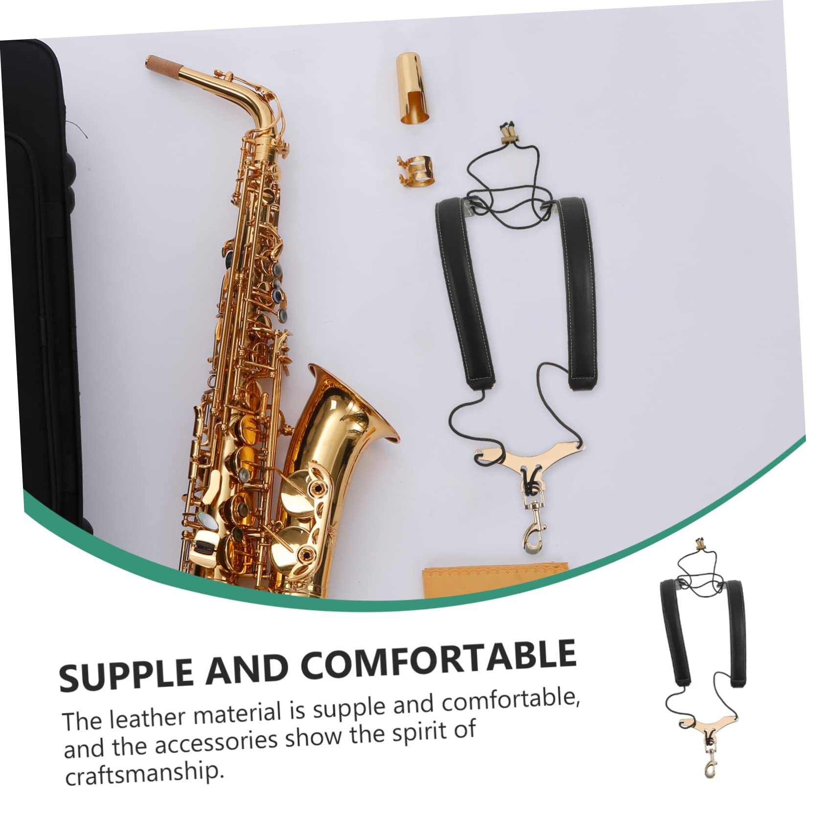 ifundom Correa para Saxofón de Negro Cómoda y Útil para Músicos Conciertos Prácticas o Actuaciones Bandolera para Saxofón