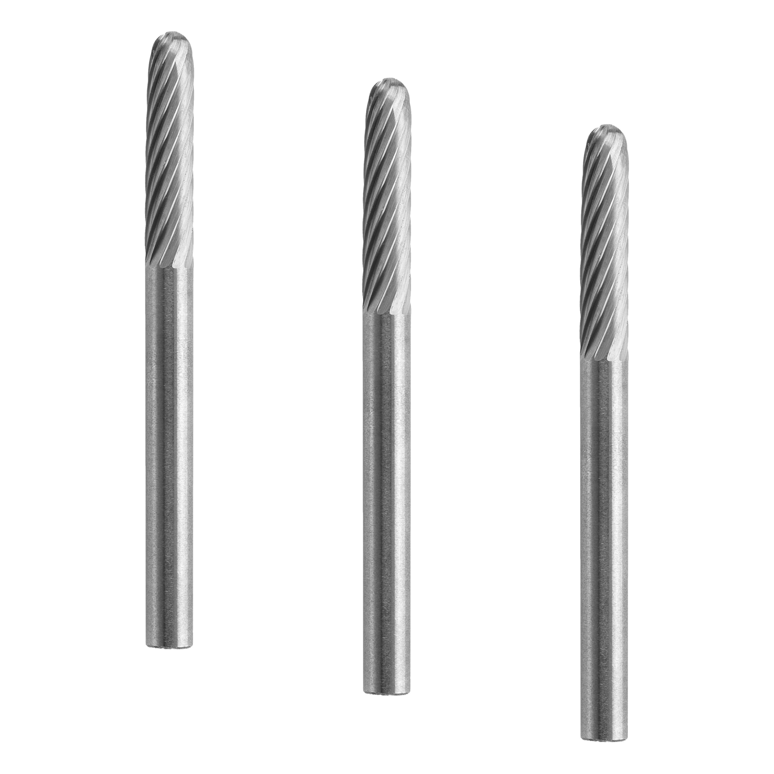 Dremel Tungsten Carbide Carving Bit (Pack of 3), Round-Over Cut, 1/8 in Shank, 0.125 in Cutting Diameter
