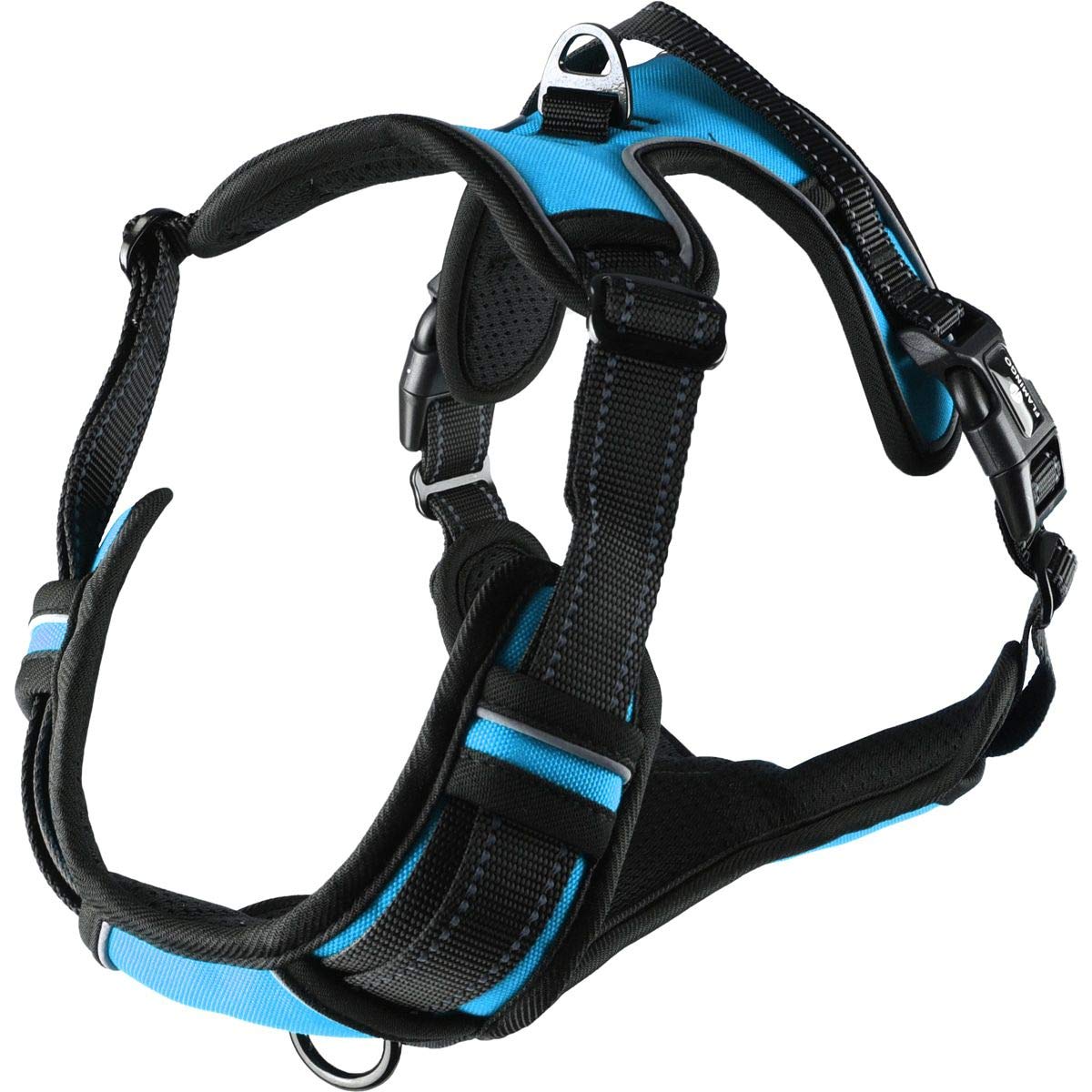 Flamingo Dog Harness Balou Blue L 40-62cm 60-85cm 25mm