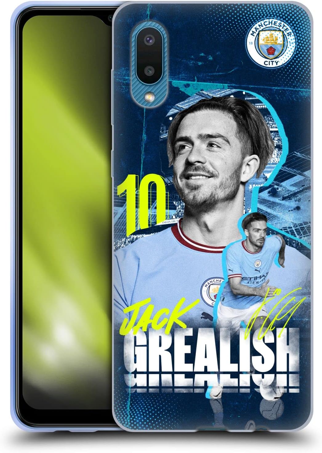 Head Case Designs Officially Licensed Manchester City Man City FC Jack Grealish 2022/23 First Team Gel Case [Military Grade Protection] Compatible With Samsung Galaxy A02/M02 (2021)