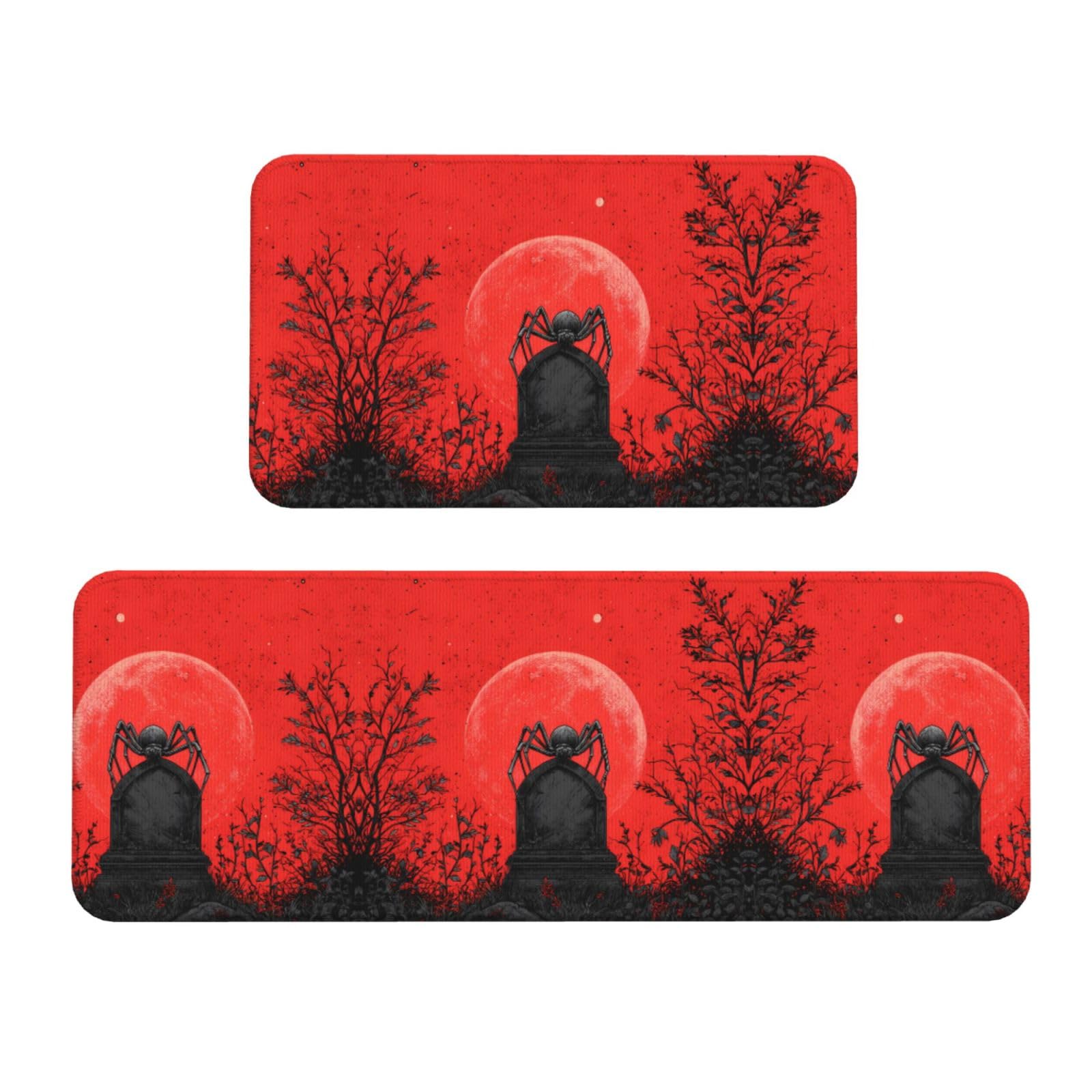 Alfombrillas de cocina lavables y antideslizantes, juego de 2 tapetes Red Moon para entrada