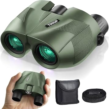 12x25 Compact Binoculars for Adults and Kids, High Powered Binoculars with Clear Low Light Vision and Large Eyepiece, HD Binoculars for Bird Watching, Concerts, Sport Games