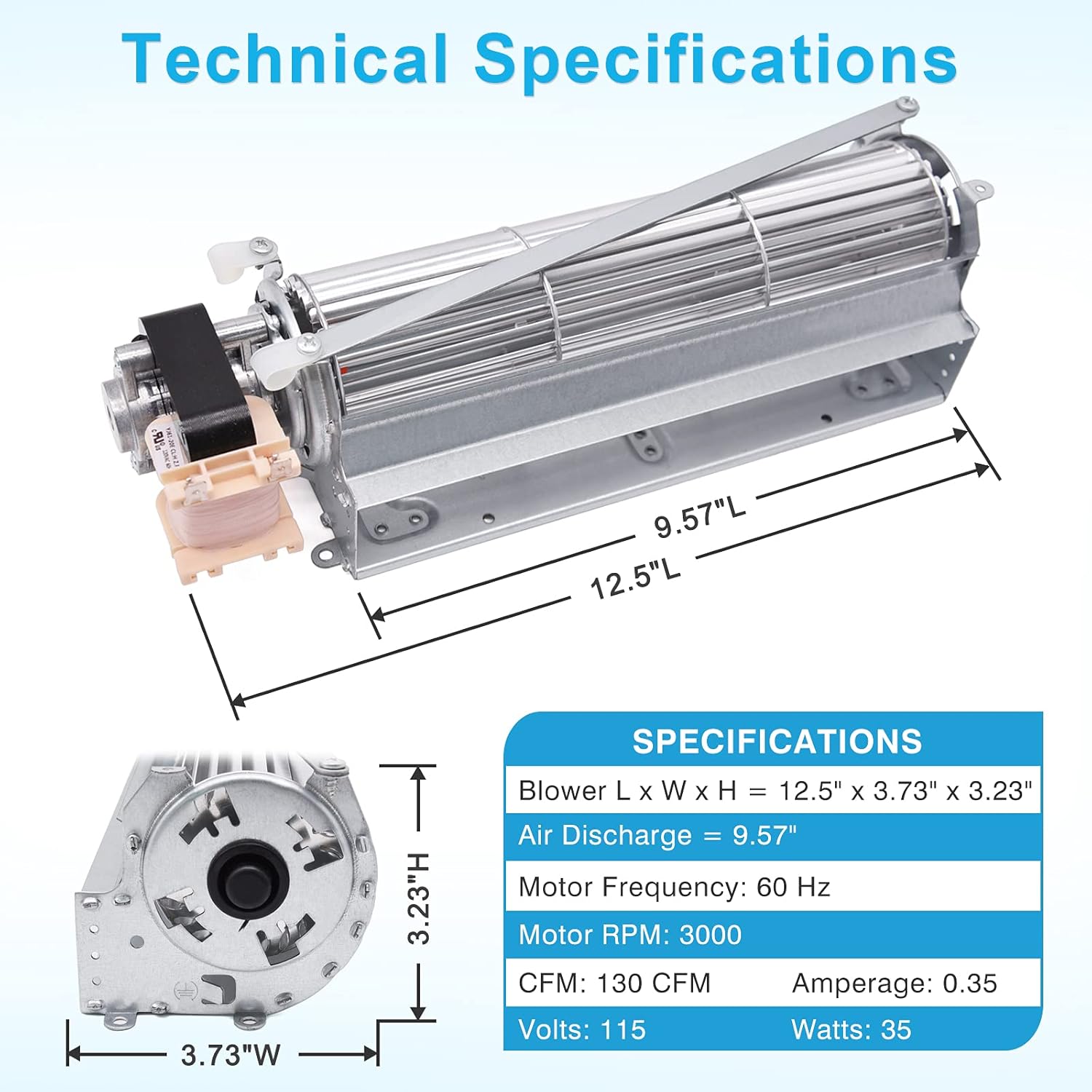 BLOT Fireplace Blower Fan Kit for Monessen, Majestic, Martin and Vermont Castings Fireplaces, BLOTMC BLOT Fireplace Blower Fan Kit for Monessen Hearth & Martin Fireplaces | HB-RB79 R7-RB79