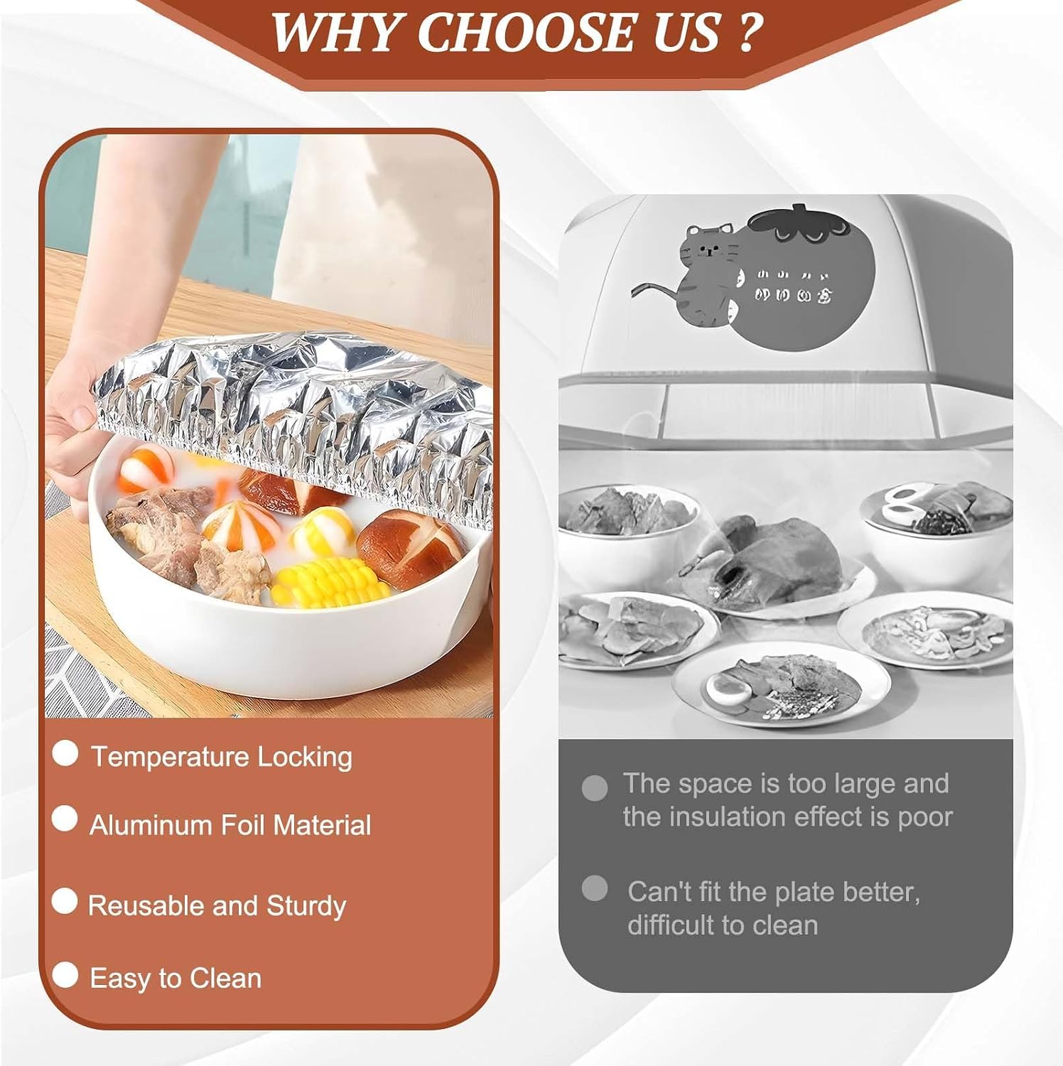Reusable Aluminum Foil Food Covers Aluminum Foil Heat Retaining Covers Elastic Bowl Insulation and Freshness Aluminum Foil Cover Thicken Heat-Resistant with Various Plates Bowls and Containers (10) image 3