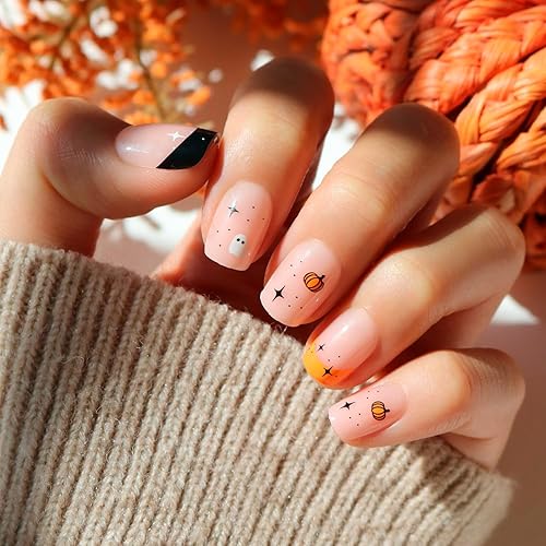 Glamnetic Press On Nails - Tiny Pumpkin | Short Squoval