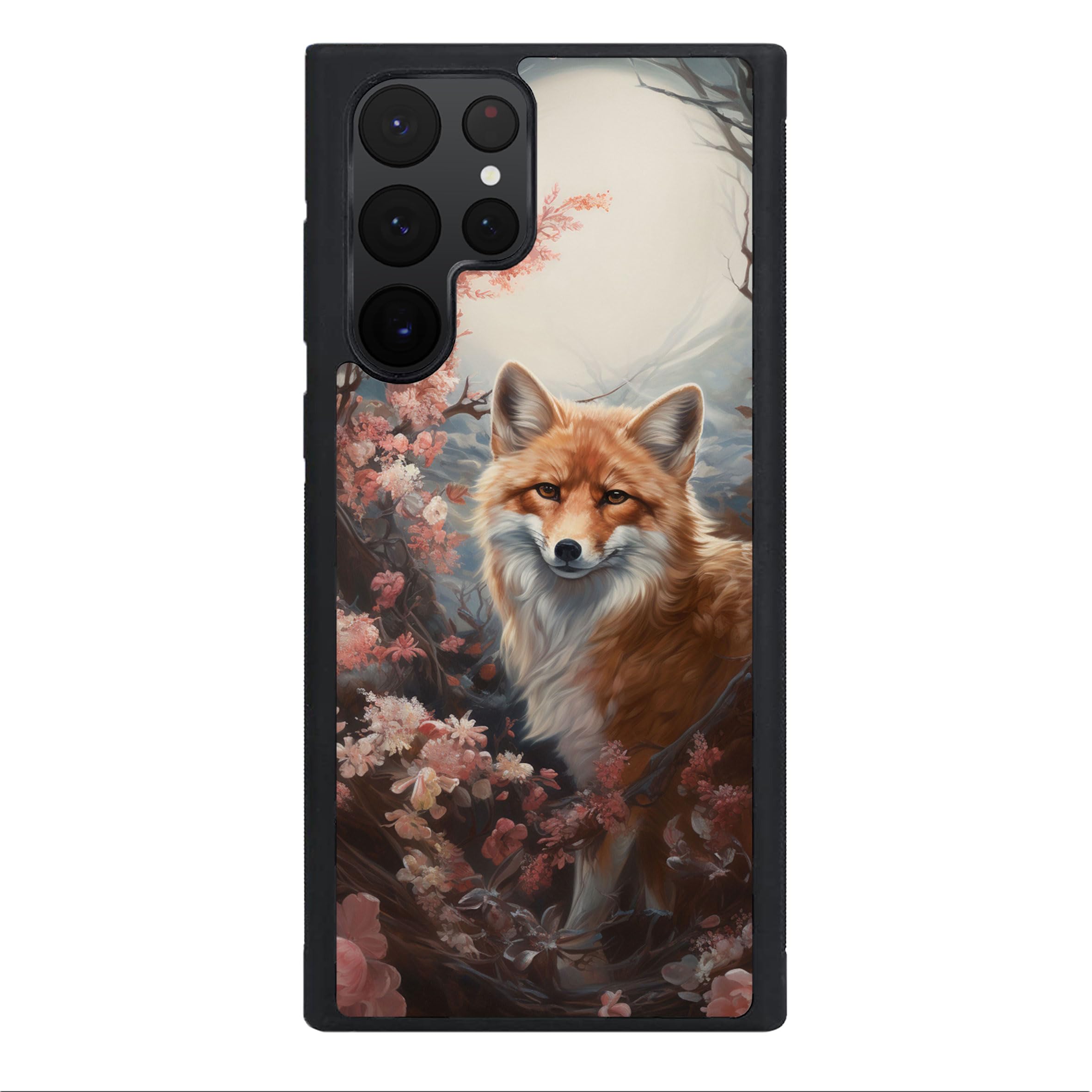 Jeuloth for Samsung Galaxy S24 Ultra Phone Case - Celestial Fox in Flowers Designed Phone Cases - TPU Phone Cases - Drop Protection