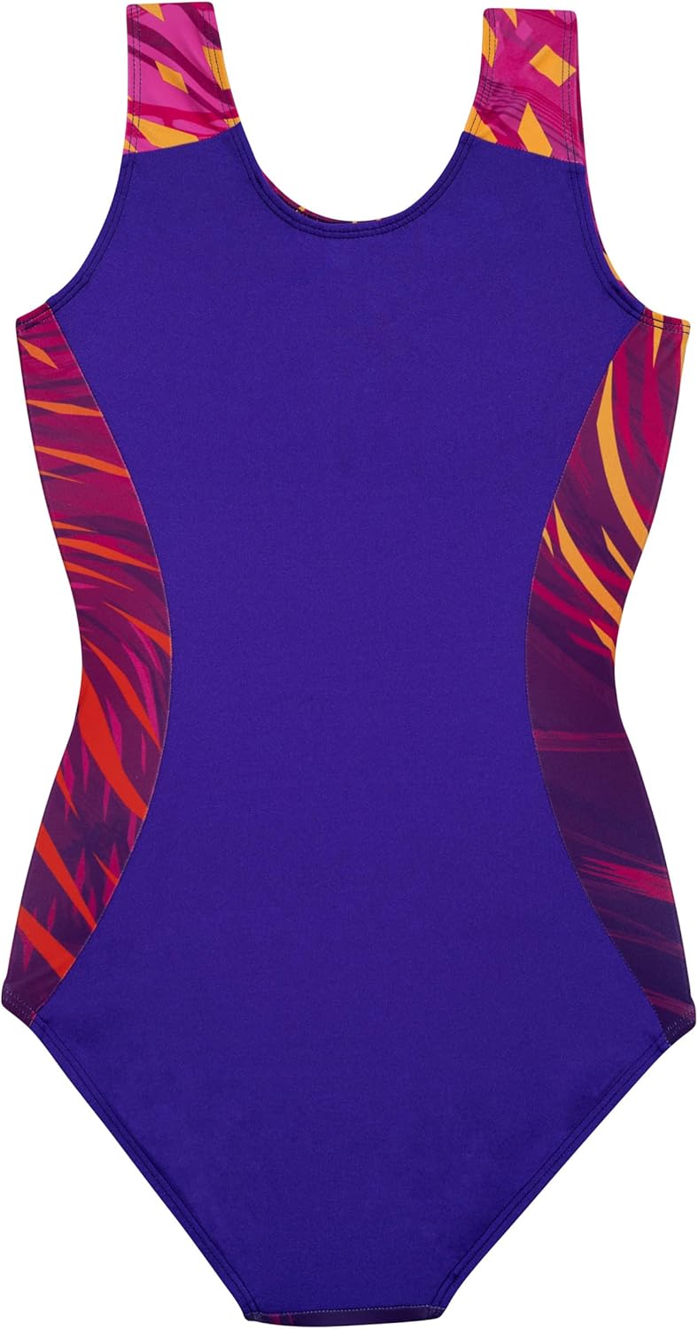 GK Girls Gymnastics Leotard | Pink and Purple Sassy Safari Gym Leo for Girls
