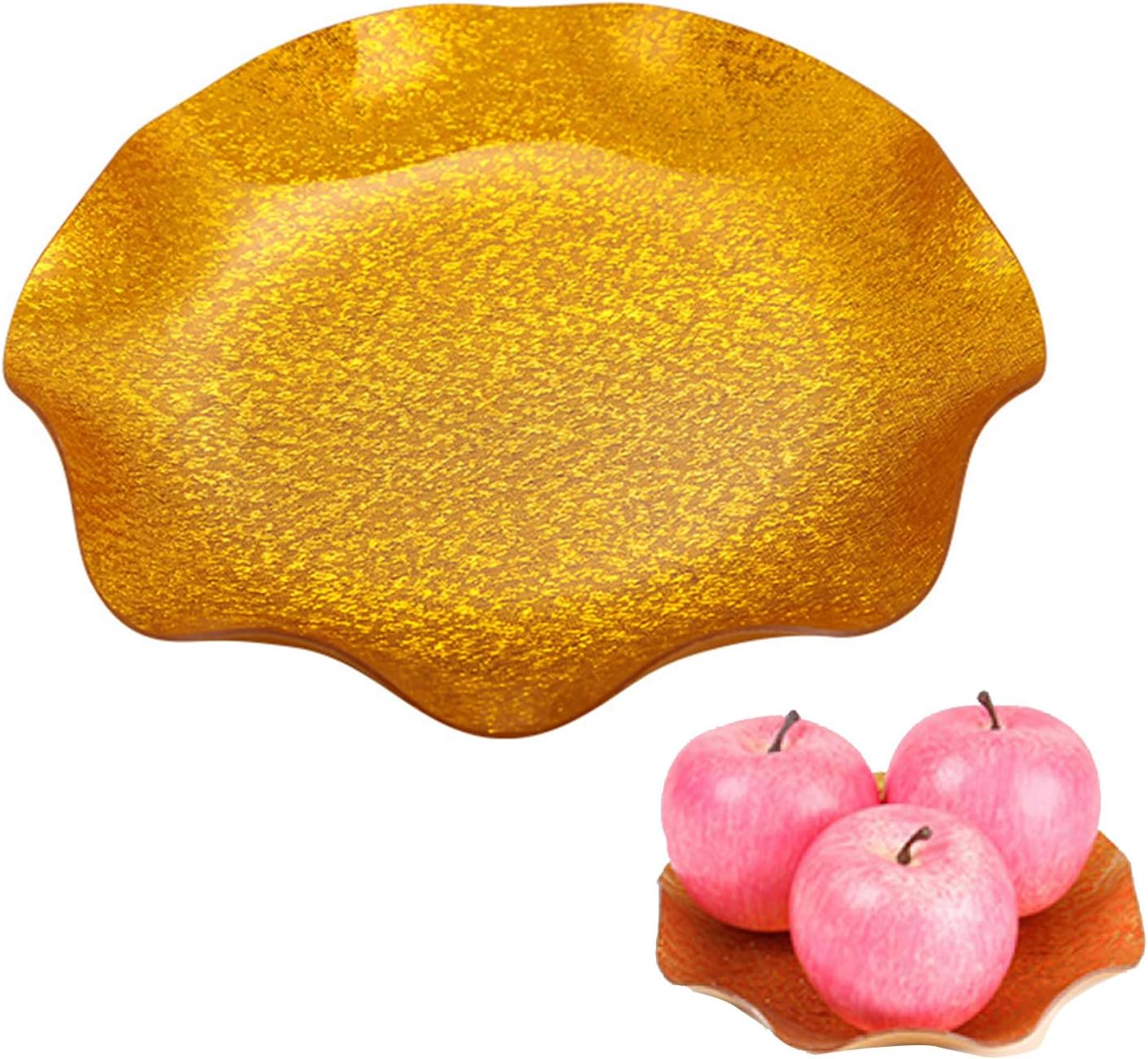 3 Pcs Gold Reusable Plates, Acrylic Fruit Plate, Modern High Fashion Design Plates for Party, Can be Used For Candy Cookies Dessert Nuts and so on