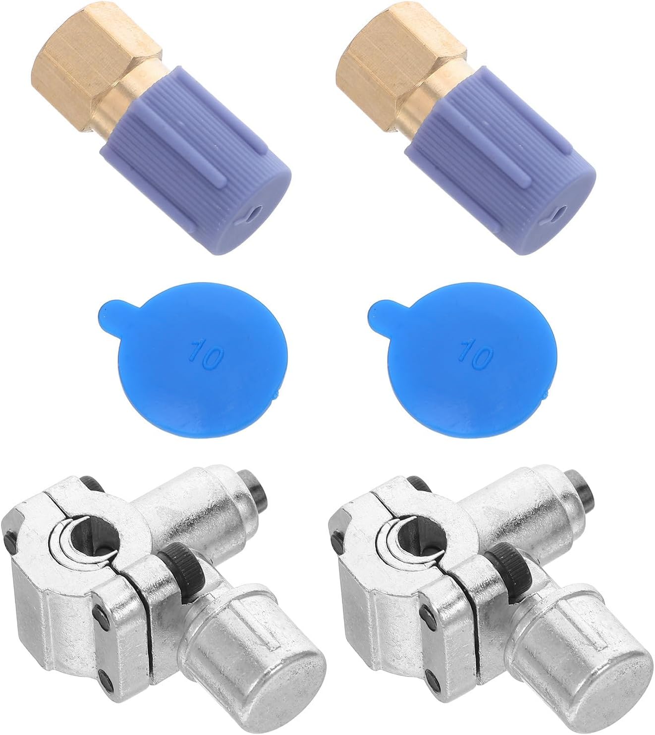2 Sets Copper Piercing Valve Conversion Kit with Dust Cap