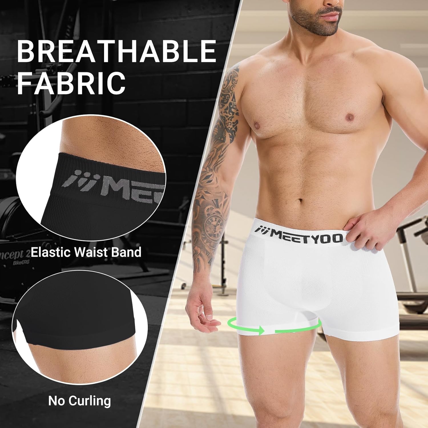 Compression Shorts Men, 3/4/5 Pack Spandex Running Shorts Athletic Workout Sport Performance Baselayer Underwear - Image 2