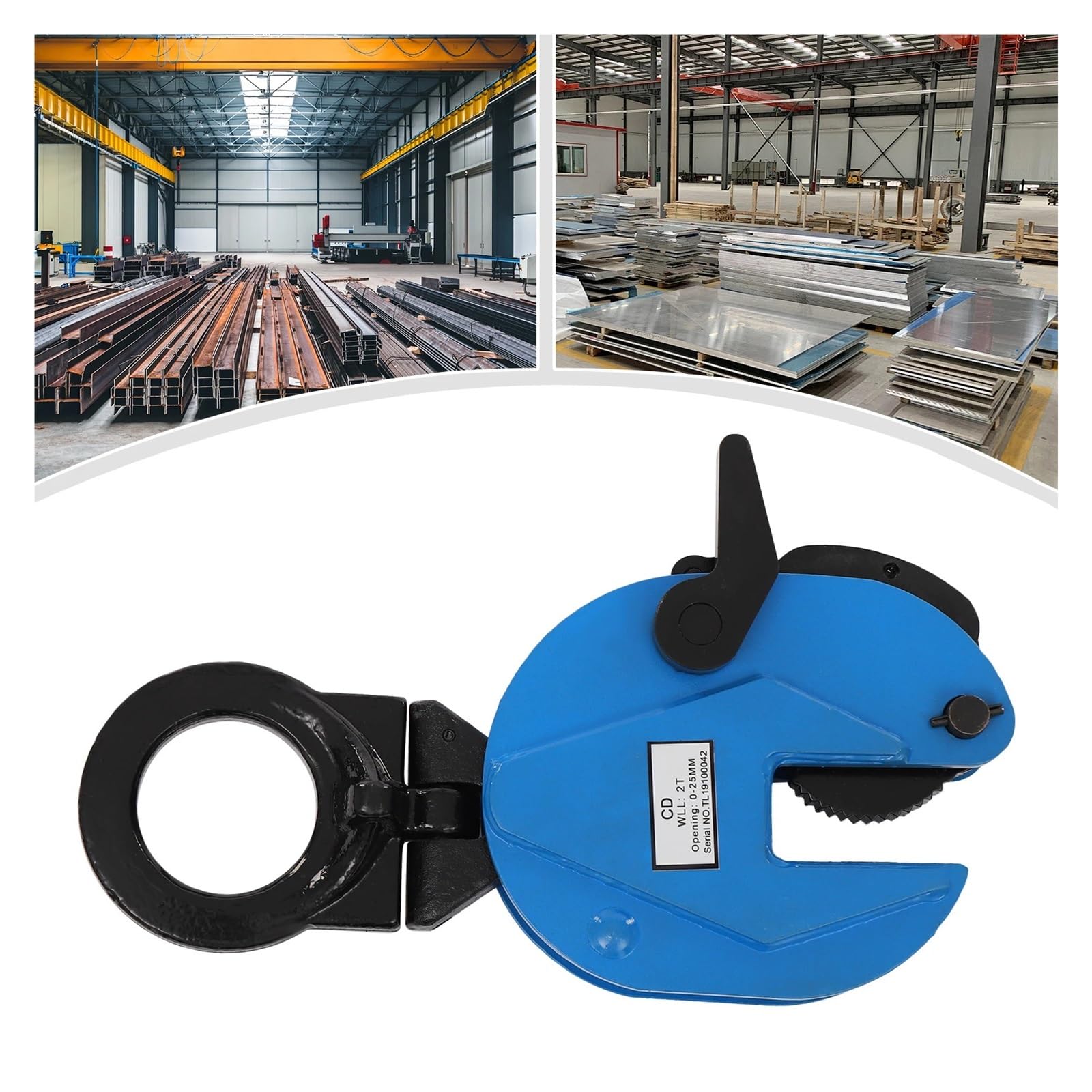 Chwytak do podnoszenia płyt metalowych 2T | Uchwyt do podnoszenia płyt stalowych w pionie 0-25 mm