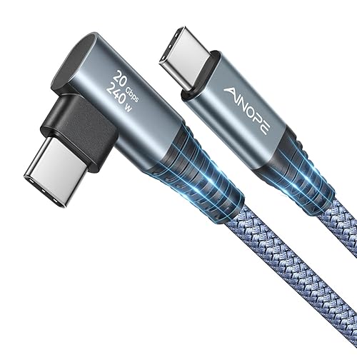 AINOPE Cable USB C a USB C de 10 pies, 20 Gbps USB 3.2 Gen 2 de transferencia de datos USB C, cable USB C de 240 W, cable de pantalla USB C 4K 60Hz
