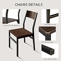 Vista 11 de iPormis Juego de mesa de comedor de 7 piezas con 6 sillas, mesa de cocina extensible de 63 pulgadas y sillas para 4-6, mesa de comedor con marco