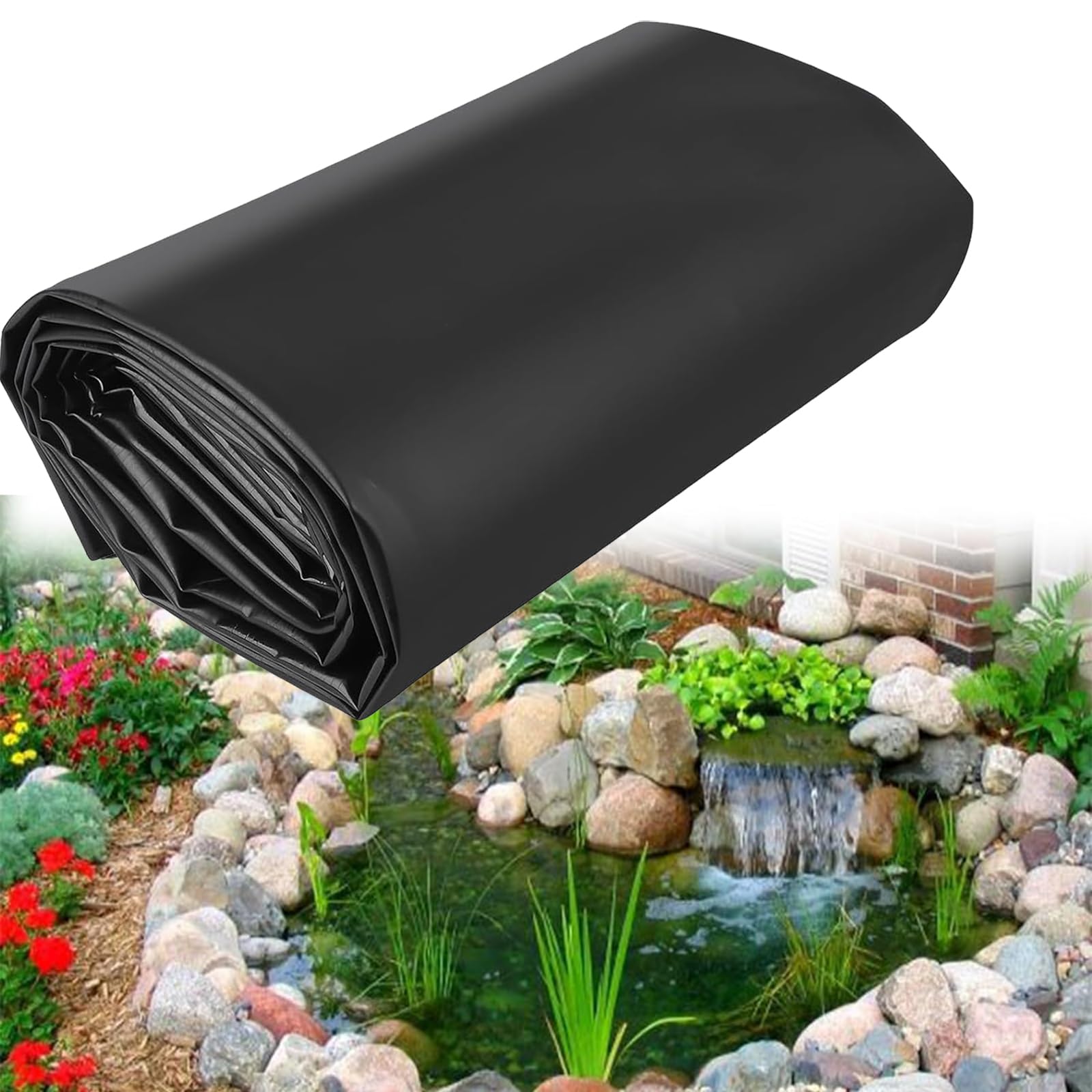 Wasserdicht Folie 6x8m 8x10m 9x16m 10x11m, Flexibel Gartenteiche Dichtungsfolie Teichmembran Folie Für Gartenteich Folie,Schwimmteich Membran,Brunnen Unterlage
