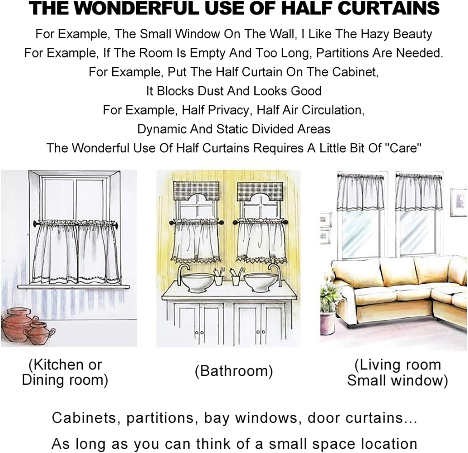Blackout Tier Curtains with Rod Pocket Linen Textured Short Curtains Farmhouse Cafe Curtains Small Window Modern Small Kitchen Decor for Kitchen Bedroom Living & Dining Room. ( Color : Style 1 , Size