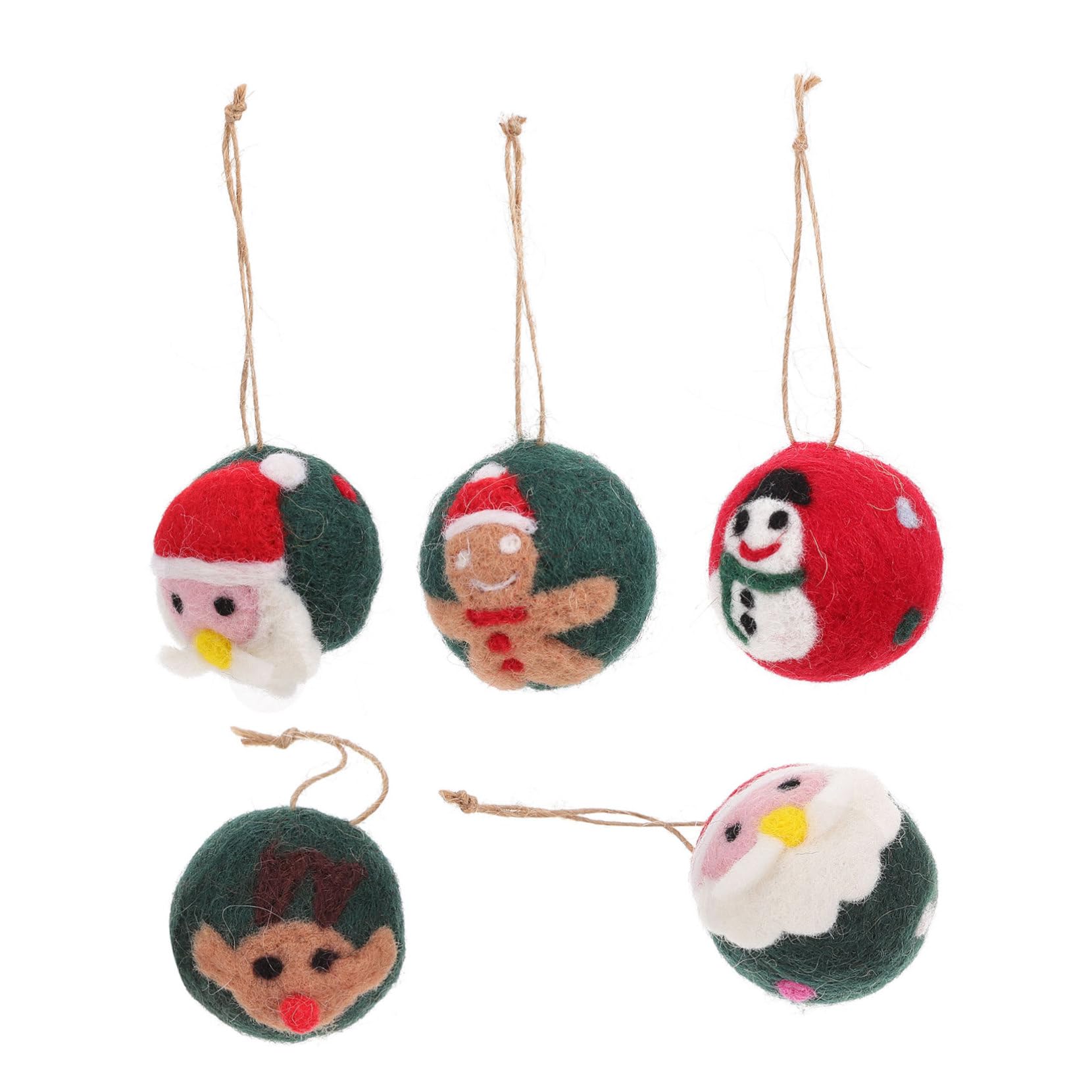 Cabilock 2 Juegos Adornos Navideños Colgantes De Fieltro De Lana Adornos Navideños Colgantes De Bolas De Fieltro De o Decoraciones Navideños 5 Piezas * 2