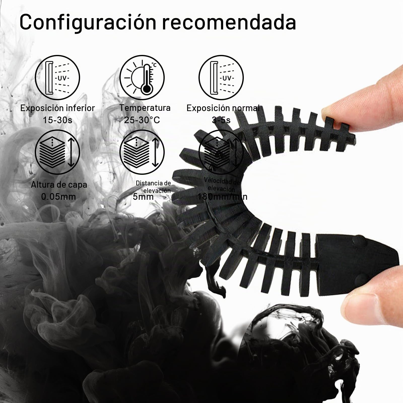 EONO Resina flexible para impresora 3D (Shore 80 A), resina de impresión 3D, goma blanda/resina similar al TPU, alta elongación, 405 nm rápida UV resina para impresora LCD, color negro, 1000 g
