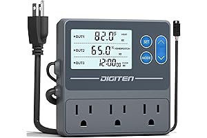 DIGITEN Reptile Temperature and Humidity Controller with Timer, Day-Night Function Thermostat, 3-Stage...