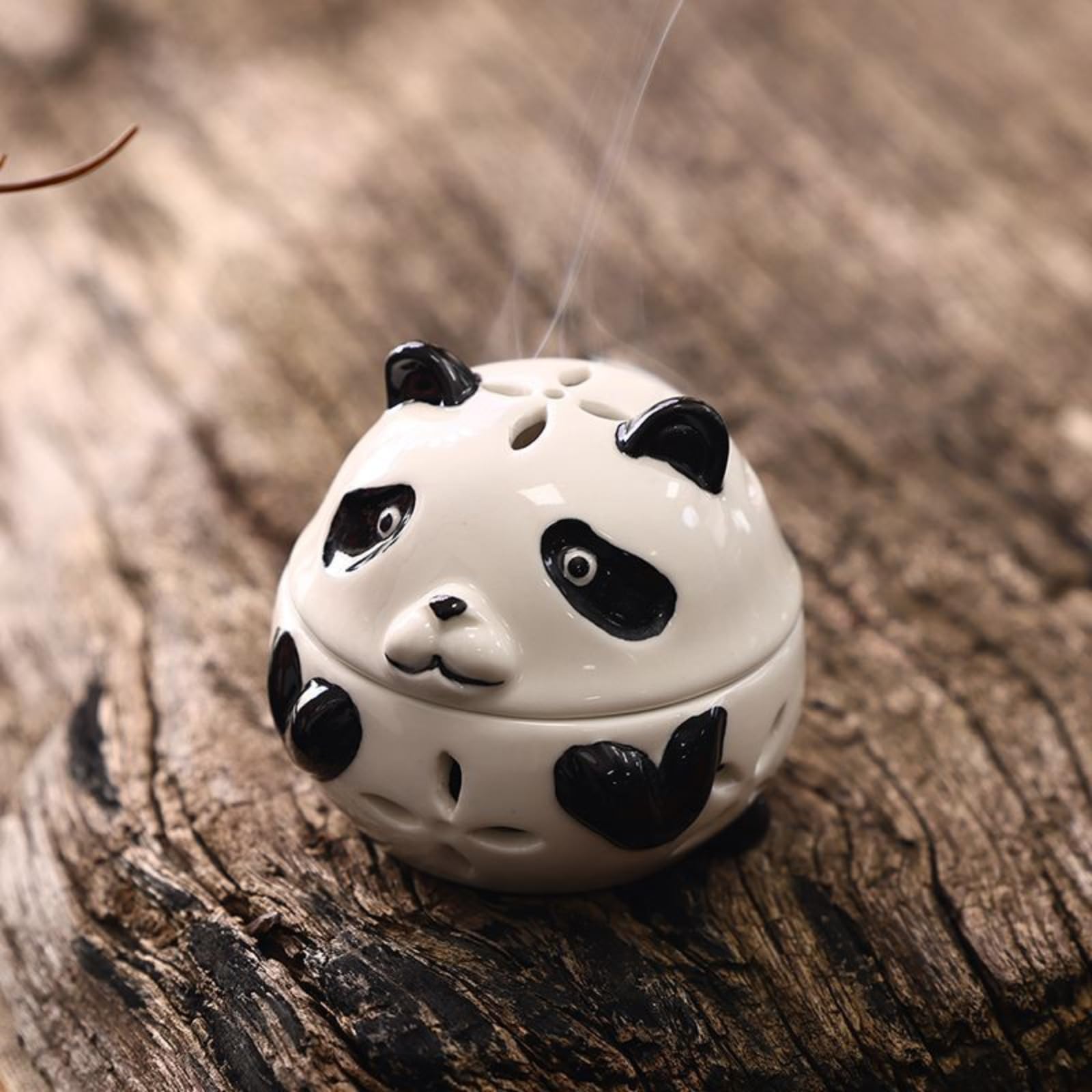 Bruciatore di incenso in ceramica, 8,8 cm, con porta incenso