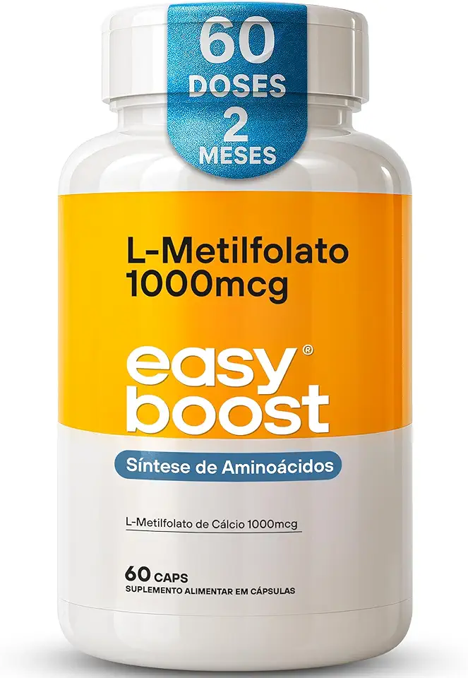 L-metilfolato De Cálcio 1000mcg Easy Boost Ácido Fólico 60cps