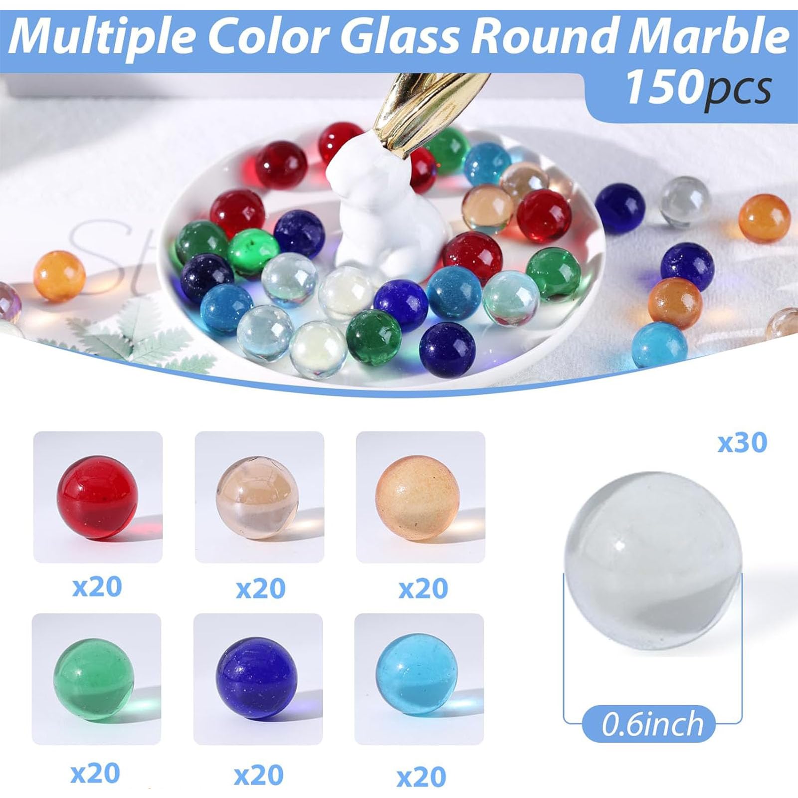 Amazon.com: FUTUREPLUSX 150PCS Glass Marbles Bulk, 5/8inch