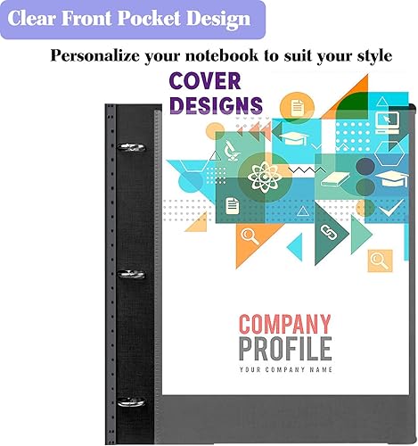 Miniatura 5 de JISUSU Cuaderno telescópico todo en uno, 2 unidades, carpeta recargable de 3 anillos con cubierta frontal personalizada, 1 carpeta de bolsillo móvil