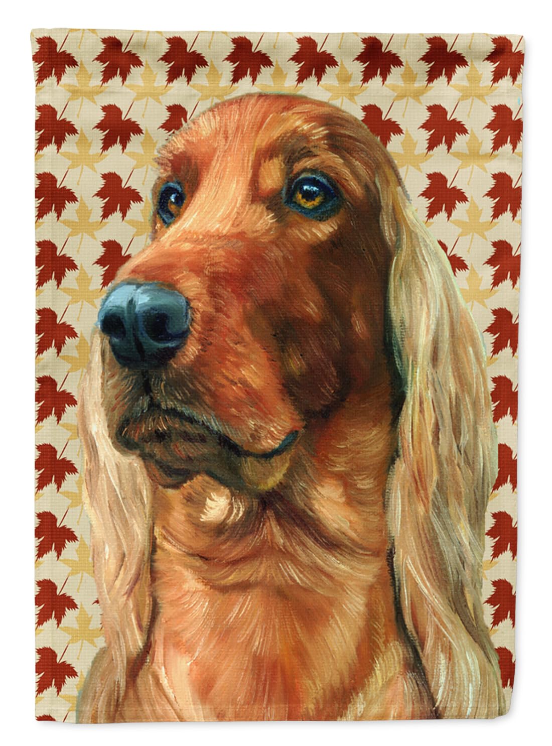 Setter Irlandais Drapeau de Feuilles d'Automne un Hommage Canin pour Votre Jardin LH9555GF
