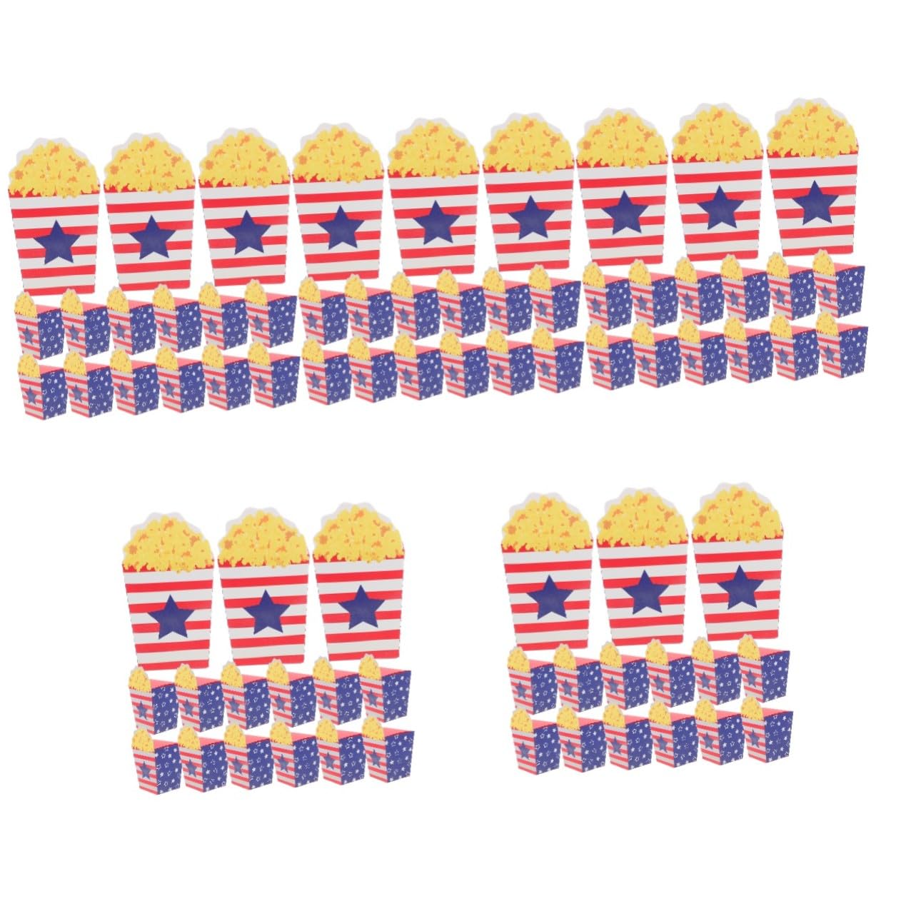 VICASKY 150 Pezzi Scatole Popcorn in Colorate per Feste Contenitori Pop Corn Festa Usa Decorativi per Snack Dolci e Biscotti
