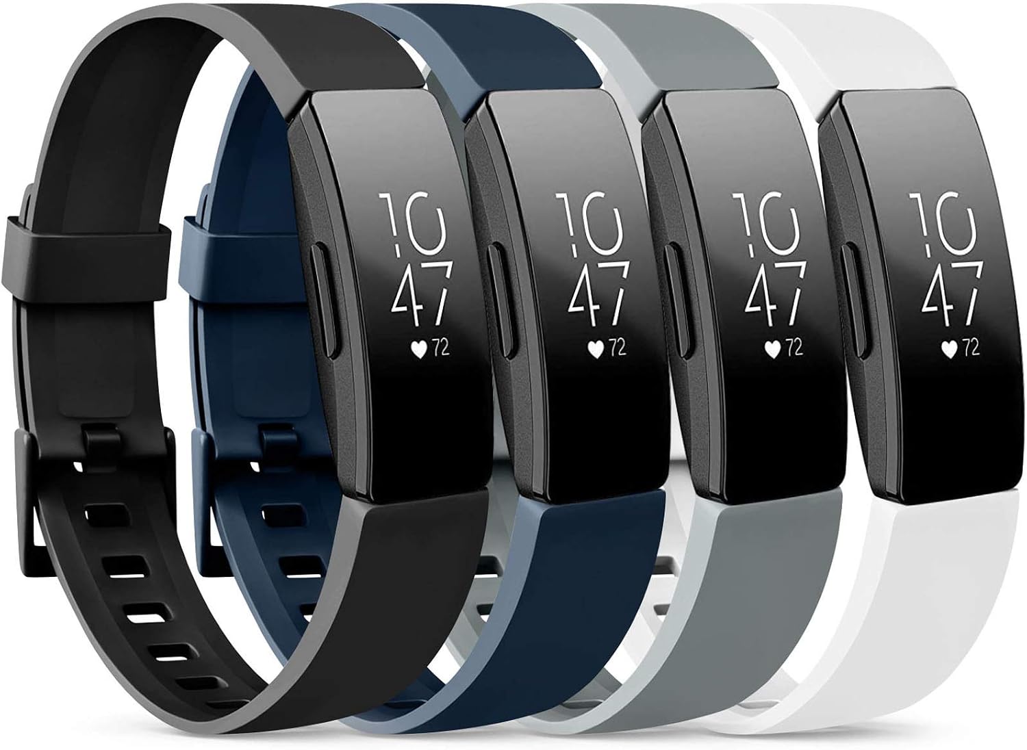 VANCLE 4 Pack Silicone Bands Compatible with Fitbit Inspire HR & Fitbit Inspire & Fitbit Ace 2 Fitness Tracker for Women Men