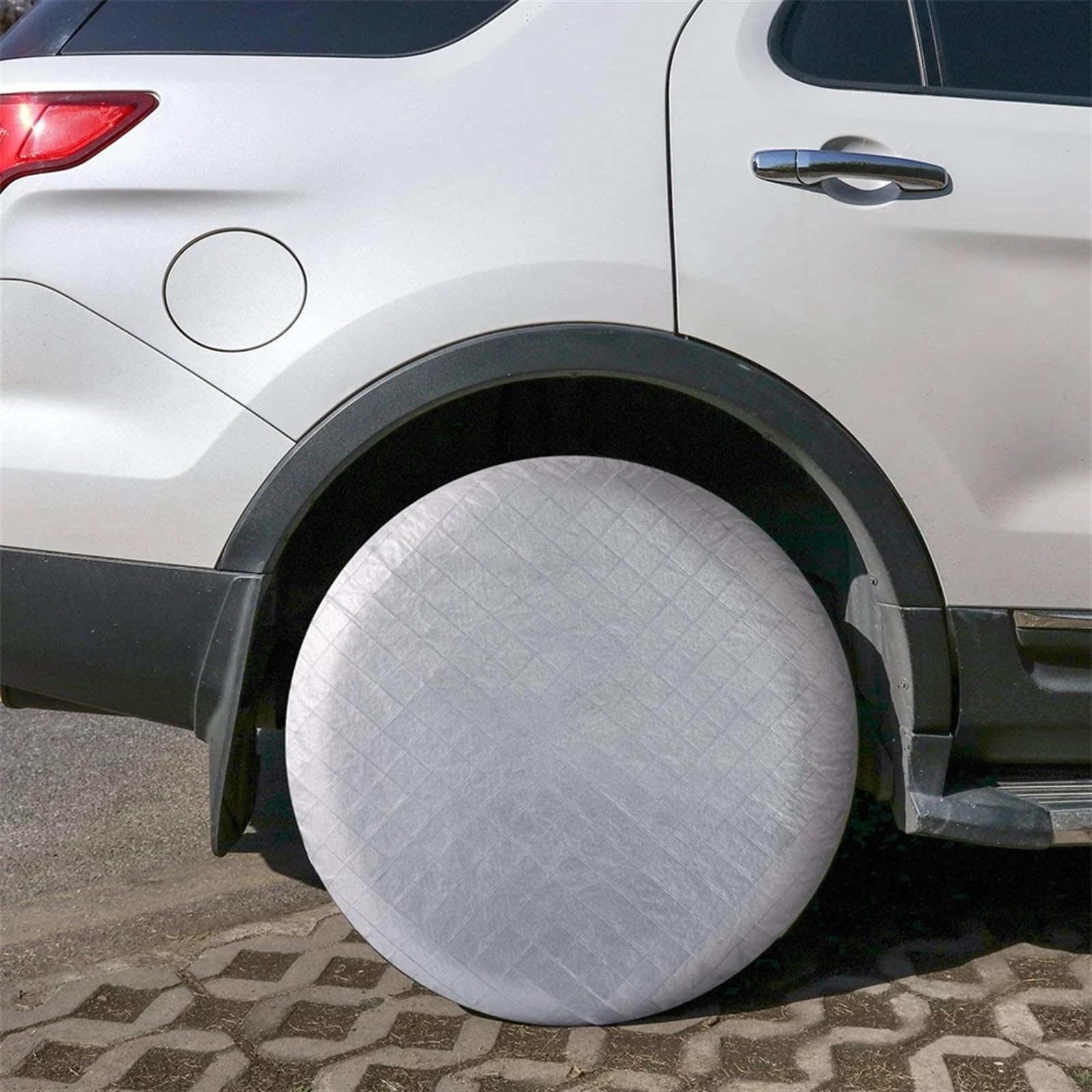 Reifentaschen Silberne Reifenabdeckungen for Räder, Oxford, wasserdicht, UV-Sonnenschutz for universelle Van-SUV-Fahrzeuge, Durchmesser 19"-42" (Color : 4 Pack 23-26)