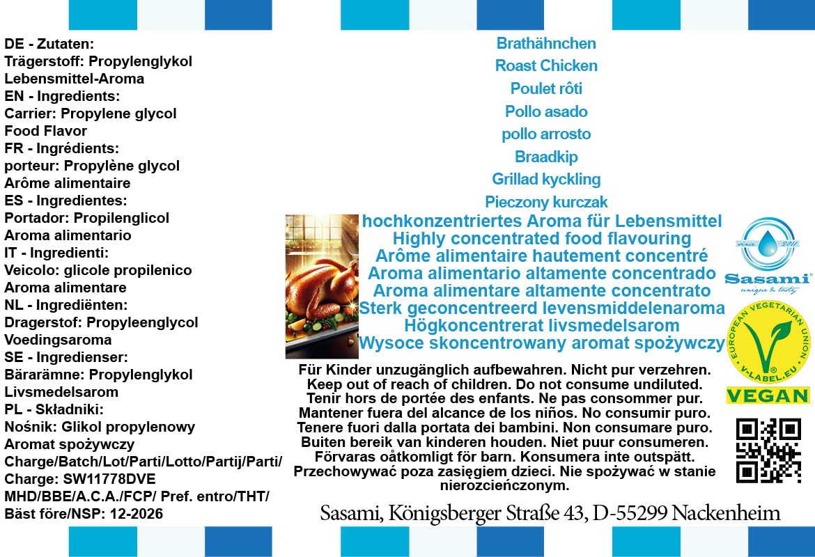 Pollo asado aroma concentrado - Vegano - Sasami - 10ml