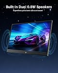 KTC Portable Monitor 15.6 Inch, FHD 1080P Travel Laptop Monitor Extender with USB-C HDMI, Ultra-Slim IPS HDR Display with Speakers, Second Monitor Screen for Laptop Phone Xbox Mac Switch, Black H15F9