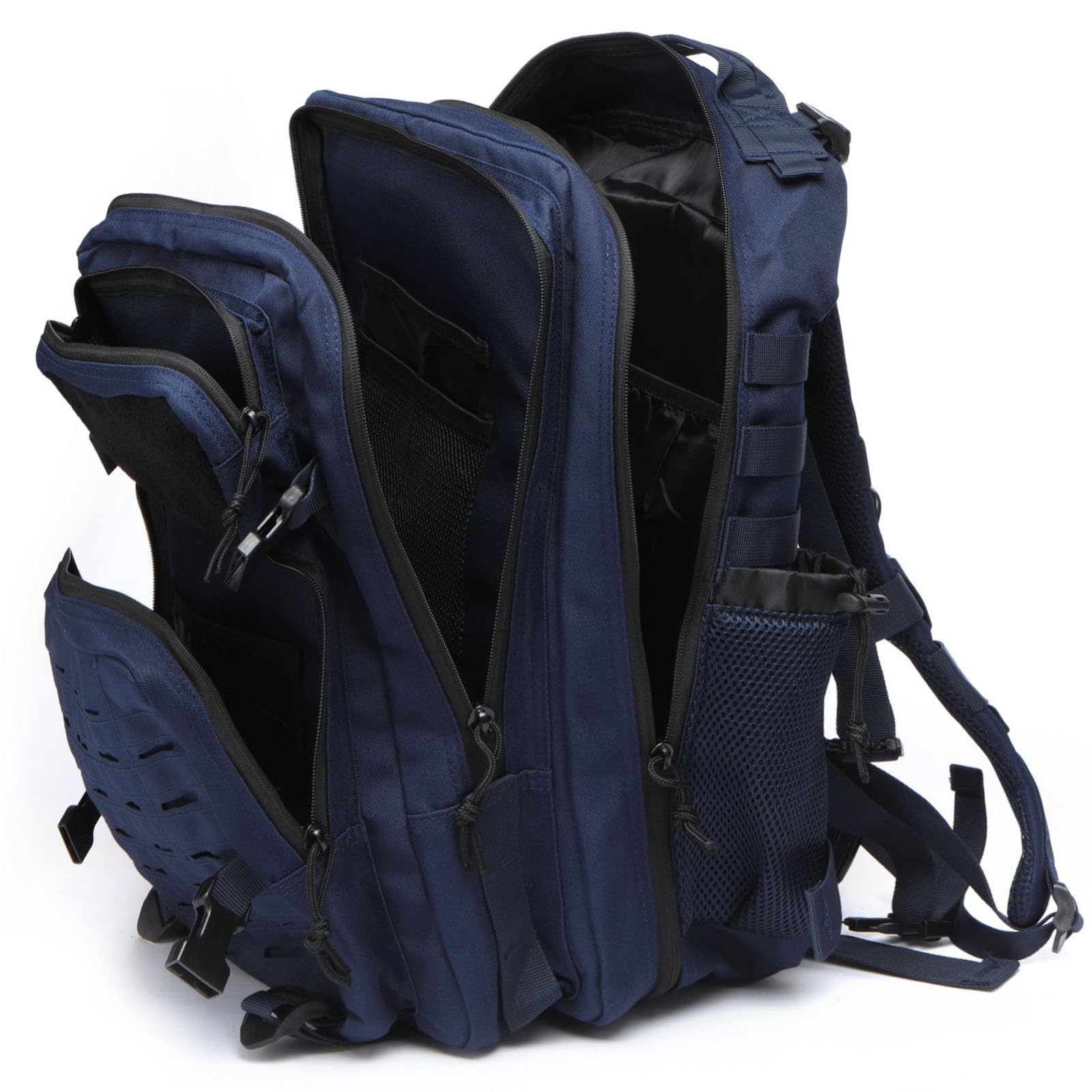 Thuram 50L Tactical Military Backpack Waterproof Sturdy Bag for Hiking Camping Fishing Gym Backpack with Bottle Holder (Navy)