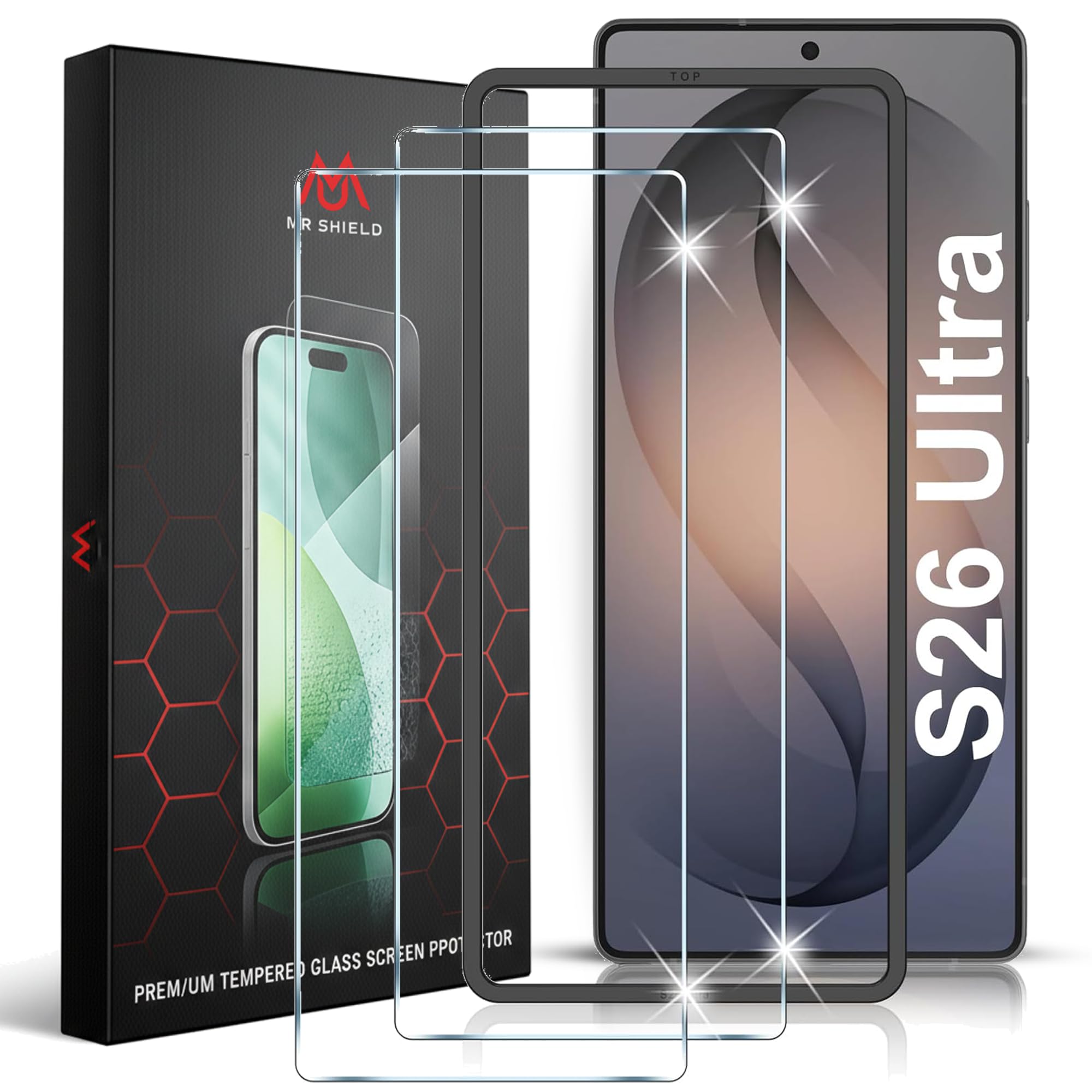 Mr.Shield [2 Pack] Screen Protector for Samsung Galaxy S26 Ultra, 9H Hardness Tempered Glass Screen Guard, Military Grade Shatterproof, Easy Installation Tray, HD Clarity, Case-Friendly-picture-23