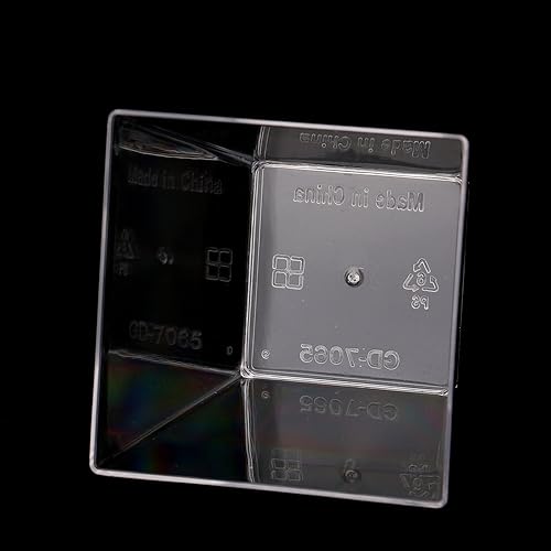 Miniatura 7 de Tosnail Paquete de 80 vasos cuadrados de plástico transparente para postres de 7 onzas con 100 cucharas