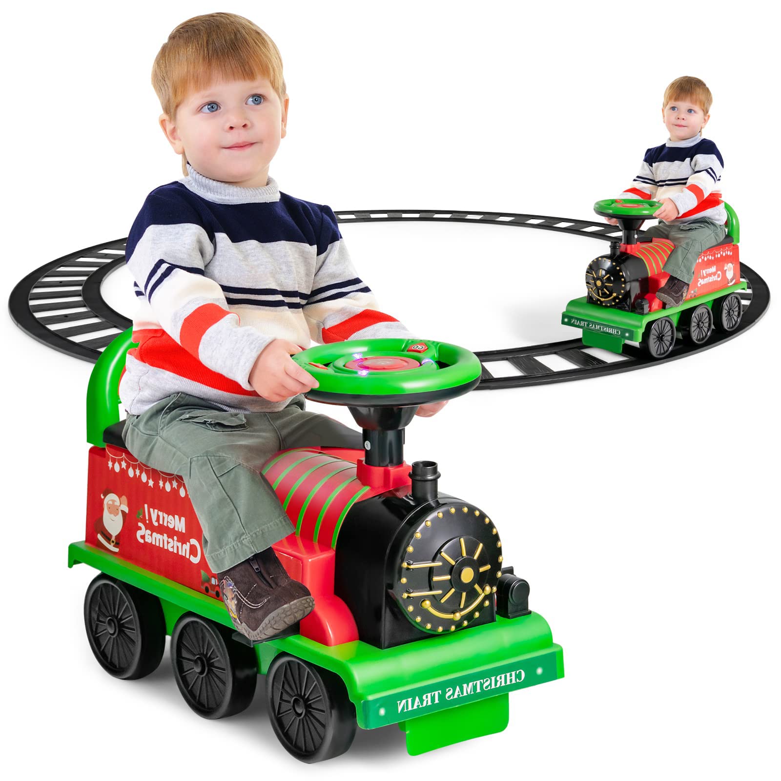 Amazon.co.jp: 電車に乗る トラック付き 幼児 男の子 女の子 6V 電動