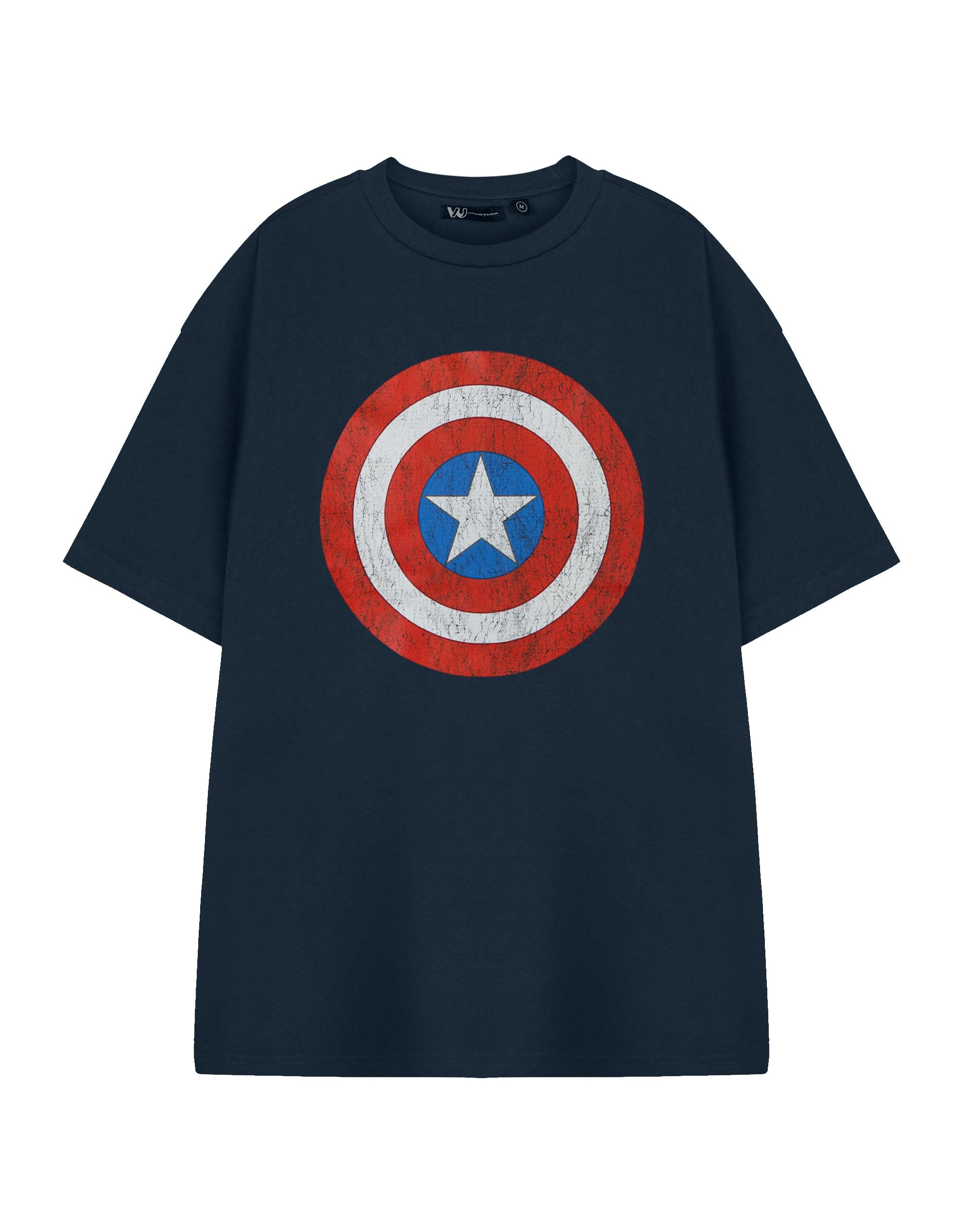 Vanilla Underground Marvel Captain America Mens Blue Captain America Shield Short Sleeved T-Shirt (Xxx-Large) from B&Q