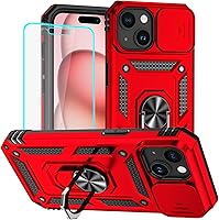 Vista 18 de HNHYGETE Funda para iPhone 13 con protector de pantalla HD: [grado militar de 20 pies probada en caídas] Funda protectora a prueba de golpes