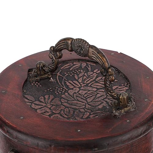 Miniatura 5 de Caja de madera para vino, caja de almacenamiento de madera antigua, caja de almacenamiento de baratijas con asa, soporte de almacenamiento de madera