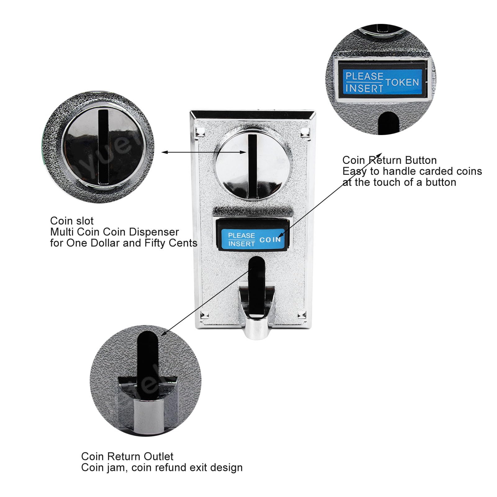 Pusher Machine, Multi Acceptor Selector, High Accuracy Game Slot Acceptor for Game Mechanism Vending Machine