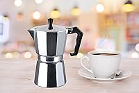 Vista 7 de J&V TEXTILES Cafetera de café y café para estufa, olla moka para café clásico italiano y cubano, cafetería (6 tazas)