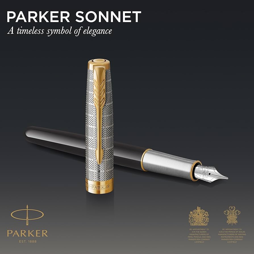 【未使用】PARKER SONNET FRANCE N 18K750ケース付き Parker Sonnet France A Fougere 925 Sterling Silver Fountain