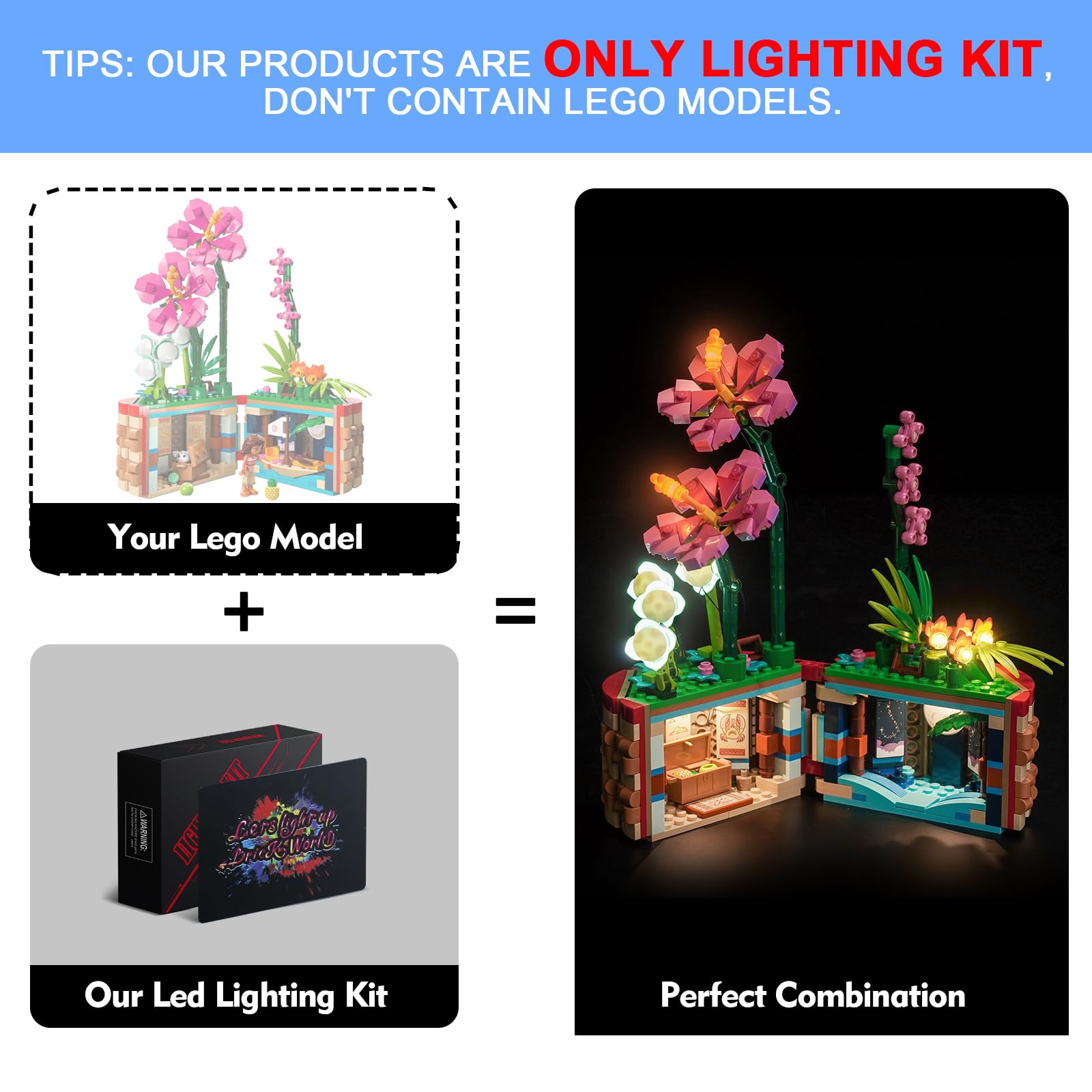 Light Kit for Lego Moana's Flowerpot, Lighting Set for Lego 43252 Moana's Flowerpot Set - Not Include Models, Just Light Kit - Image 2