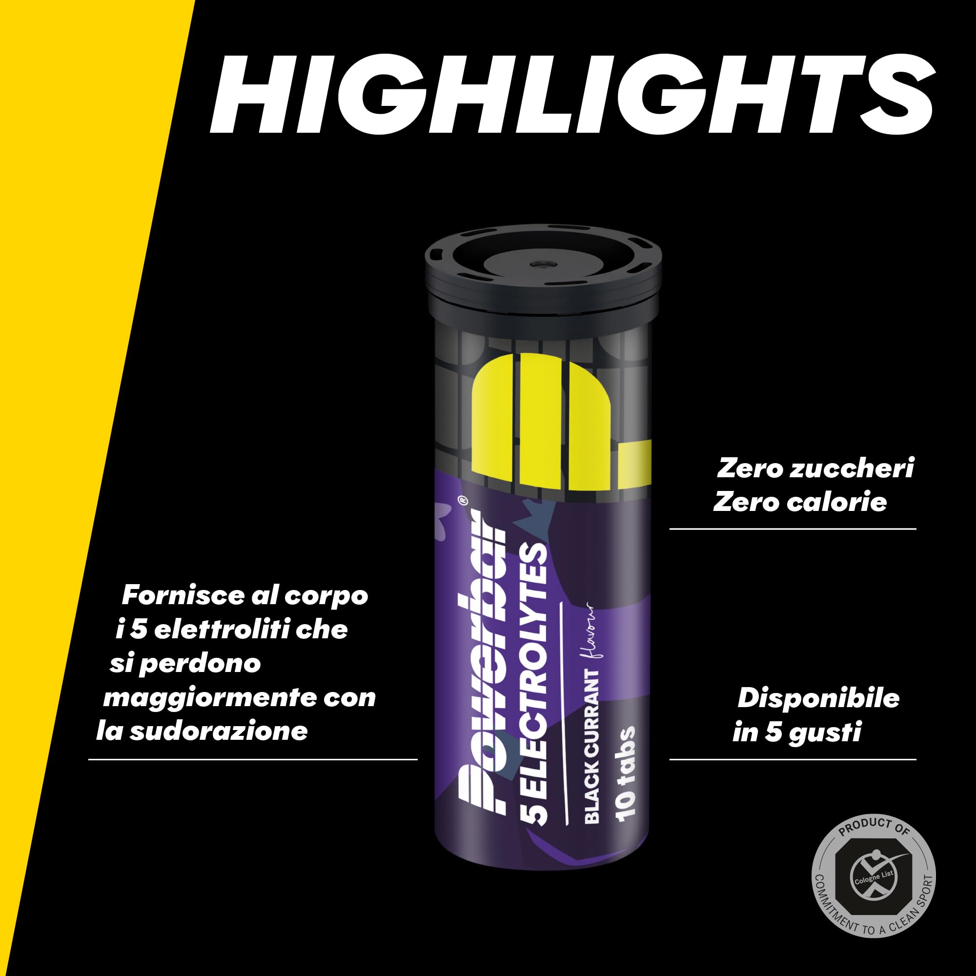 PowerBar 5 Electrolytes Black Currant 12x10Tabs - Compresse Effervescenti con 5 Elettroliti