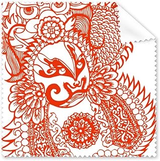 Red Opera Head Paper-Cut Pattern Cleaning Cloth Phone Screen Glasses Cleaner 5pcs