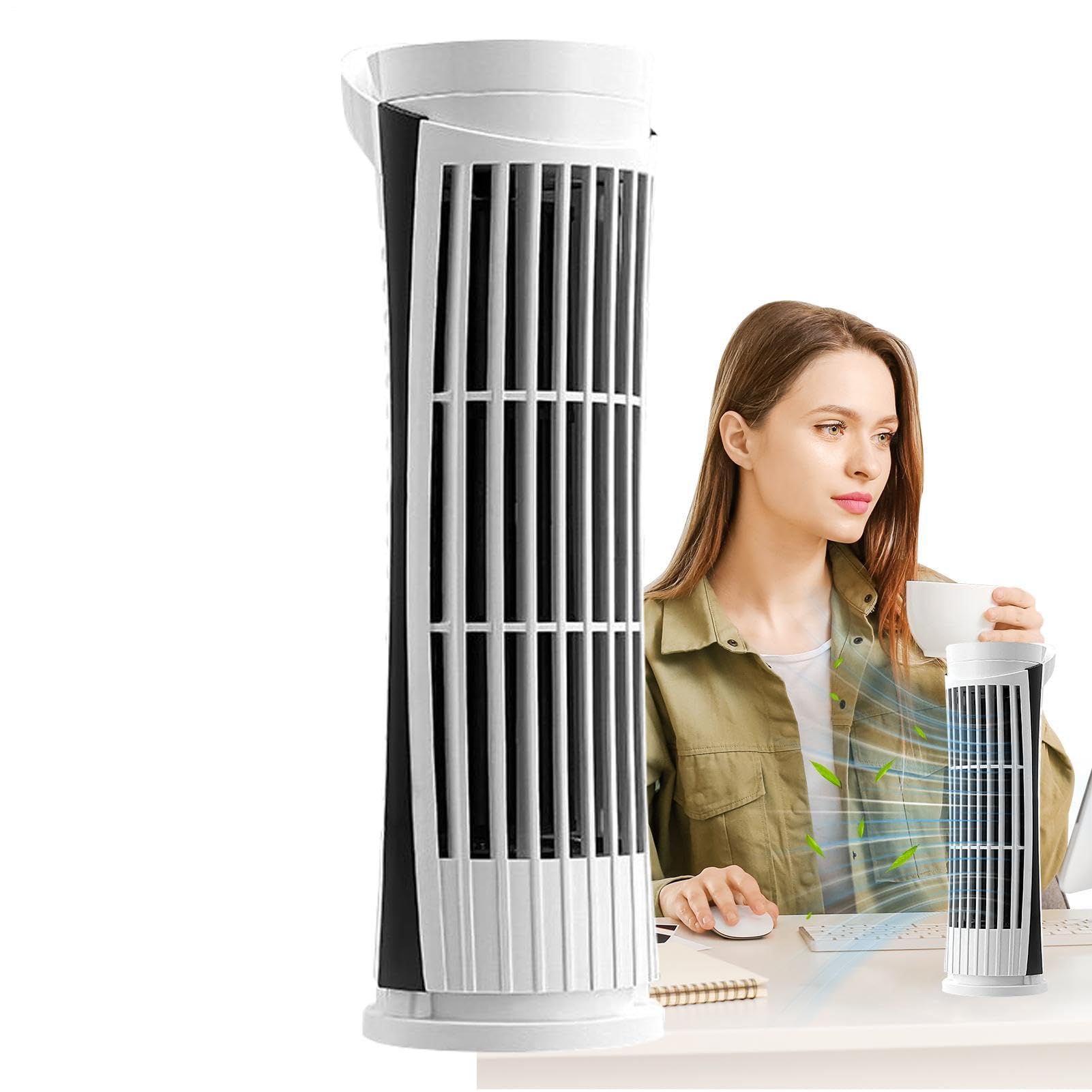 Ventilateur tour sans pales LED et USB pour bureau
