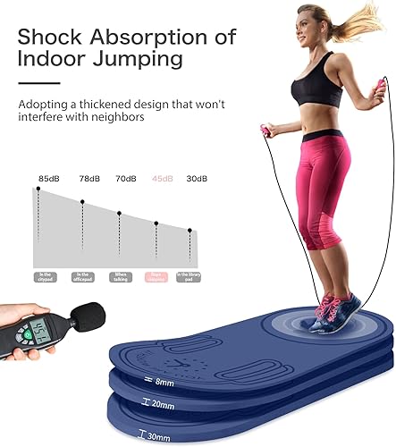 Miniatura 4 de LERYG Tapete de cuerda de saltar de 8201.181 in, tapete de ejercicio duradero, antideslizante, tapete de entrenamiento con cuerda de saltar y bolsa
